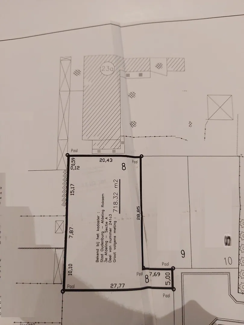 Perceel bouwgrond voor open bebouwing op 718 m² in het centrum van Oudenburg