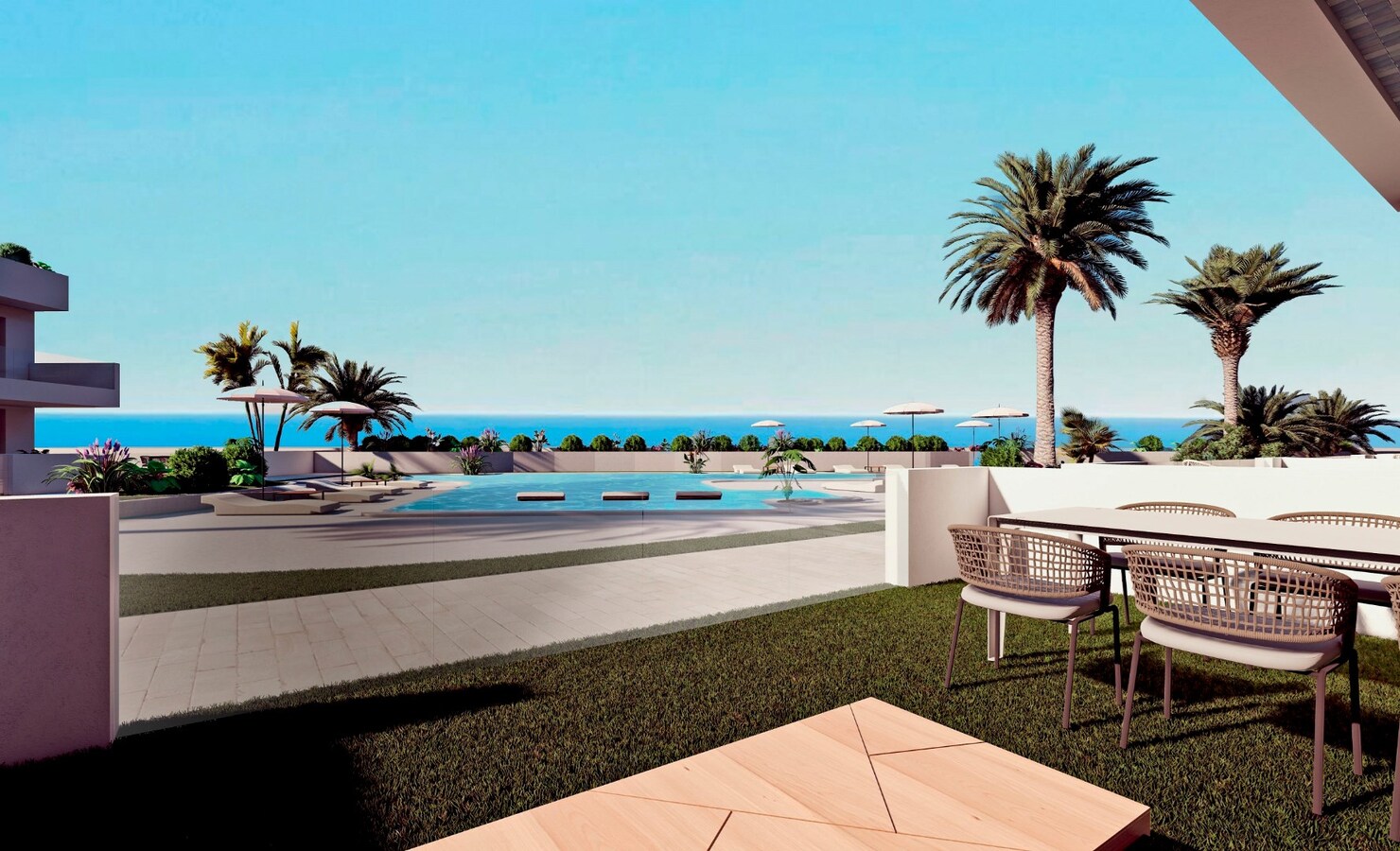 Luxe appartement met grote terrassen aan golfbaan in Finestrat 