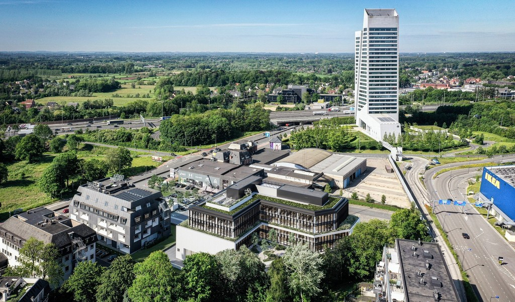 Standingvolle nieuwbouw kantoren in MG Square te Gent