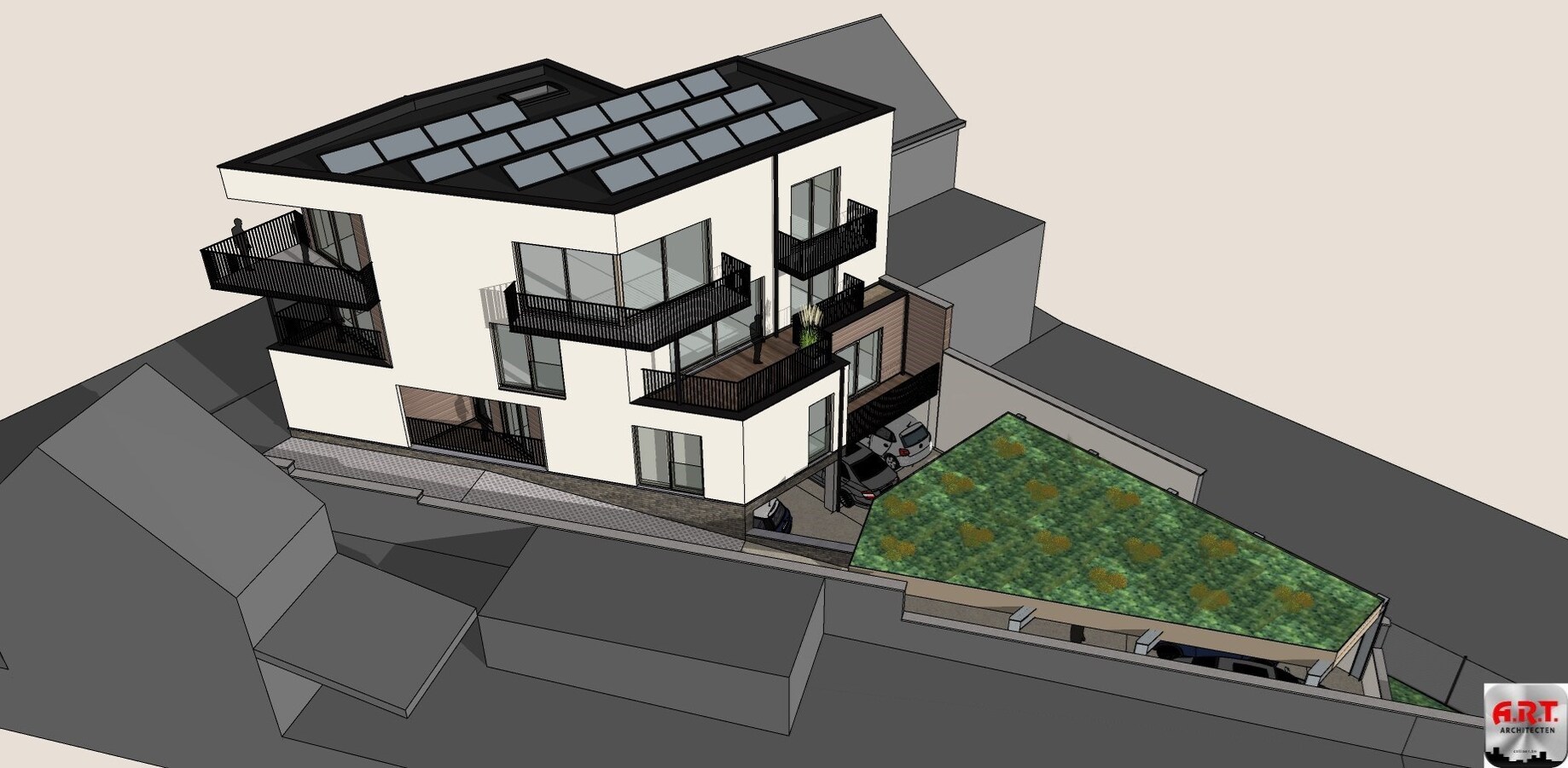 LINDEN appartement 3 slks + terrassen + berging + carport 