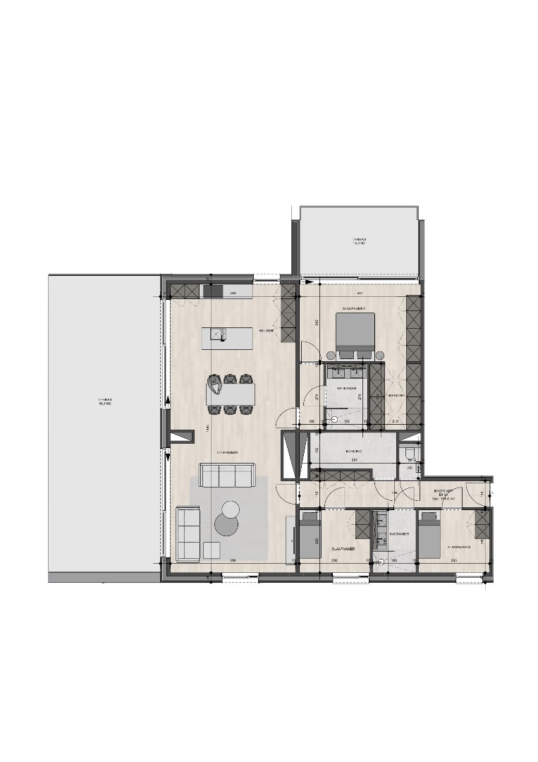 Penthouse op de vierde verdieping van 151,40m&#178; met drie slaapkamers 