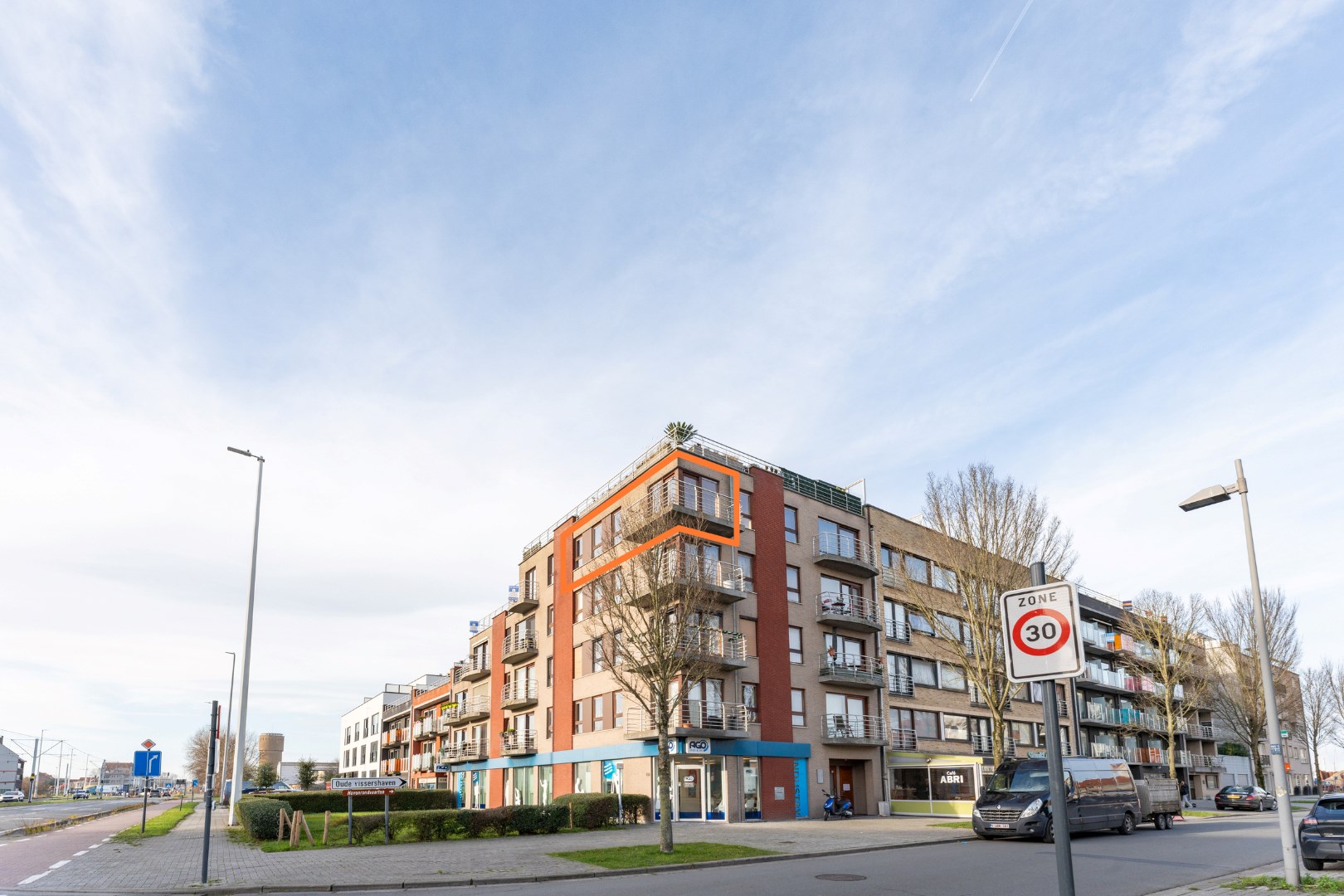 hoek appartement met 1slaapkamer 