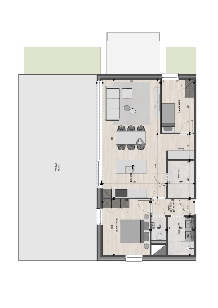 Penthouse op de 2de verdieping van 86,4m&#178; met twee slaapkamers 