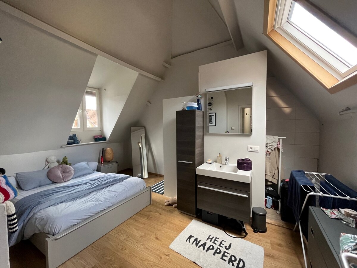 Tof dakappartement met 1 slaapkamer, vlakbij St-Pietersstation en Citadelpark 