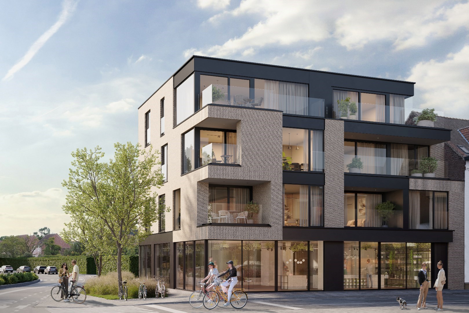 Gelijkvloerse handelsruimte van 143 m&#178; met luxe appartement op een toplocatie in Waregem! 