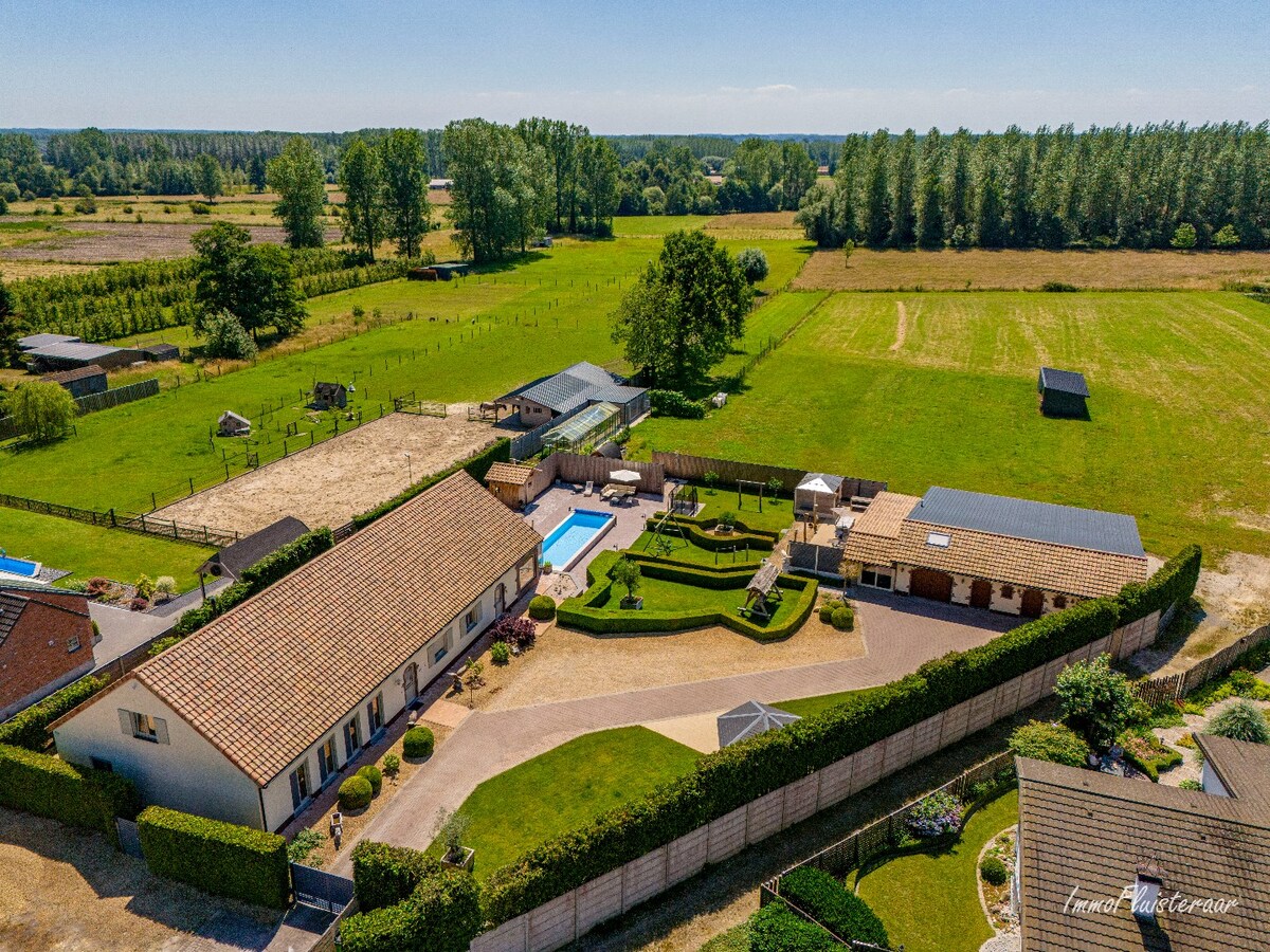 Beautiful ready-to-move-in long-farmhouse with horse stables and pasture on approximately 1.4 hectares in Geetbets. 