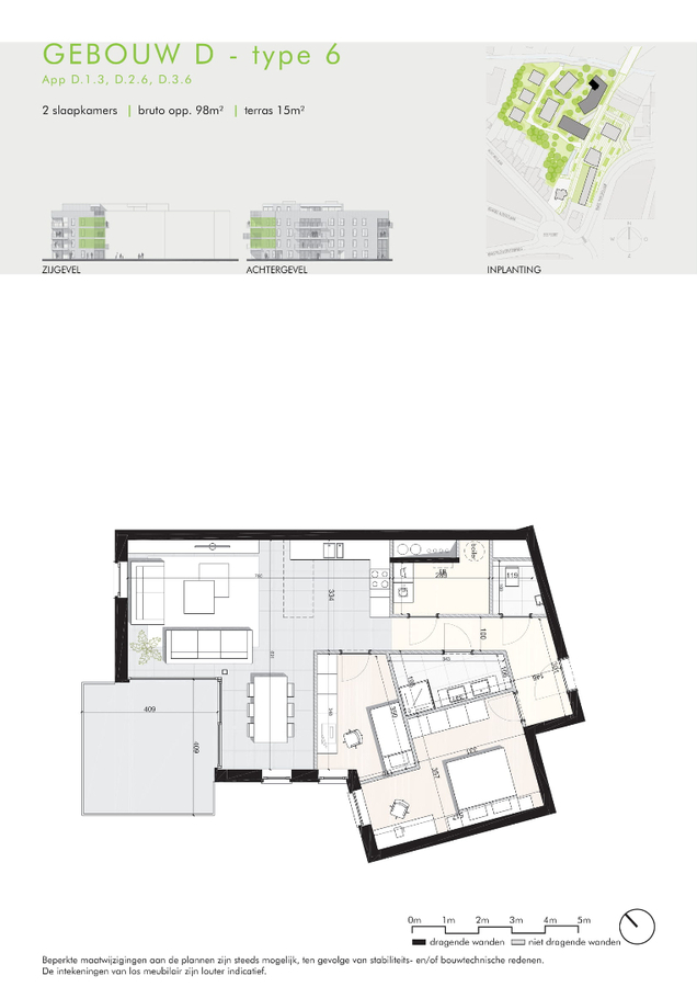 Type 6: Nieuwbouwappartement van 98m&#178; met twee slaapkamers en mooi terras 