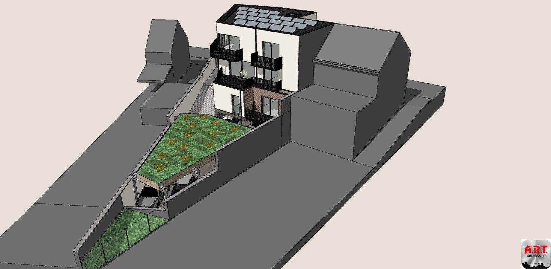 LINDEN appartement 3 slks + terrassen + berging + carport 
