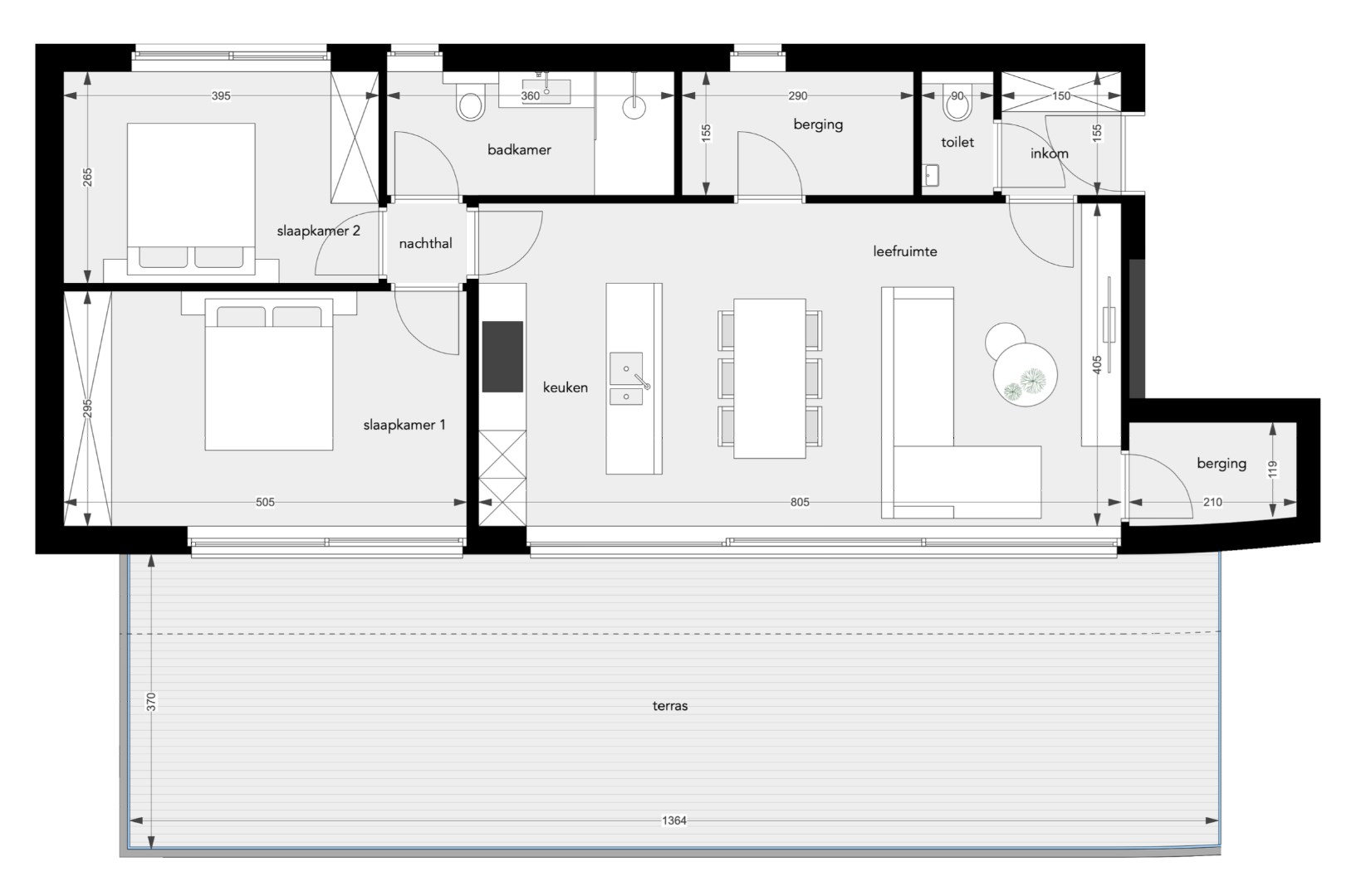 APPARTEMENT / PENTHOUSE 3.1 : 92,34 m2 - 1640 SINT-GENESIUS-RODE 