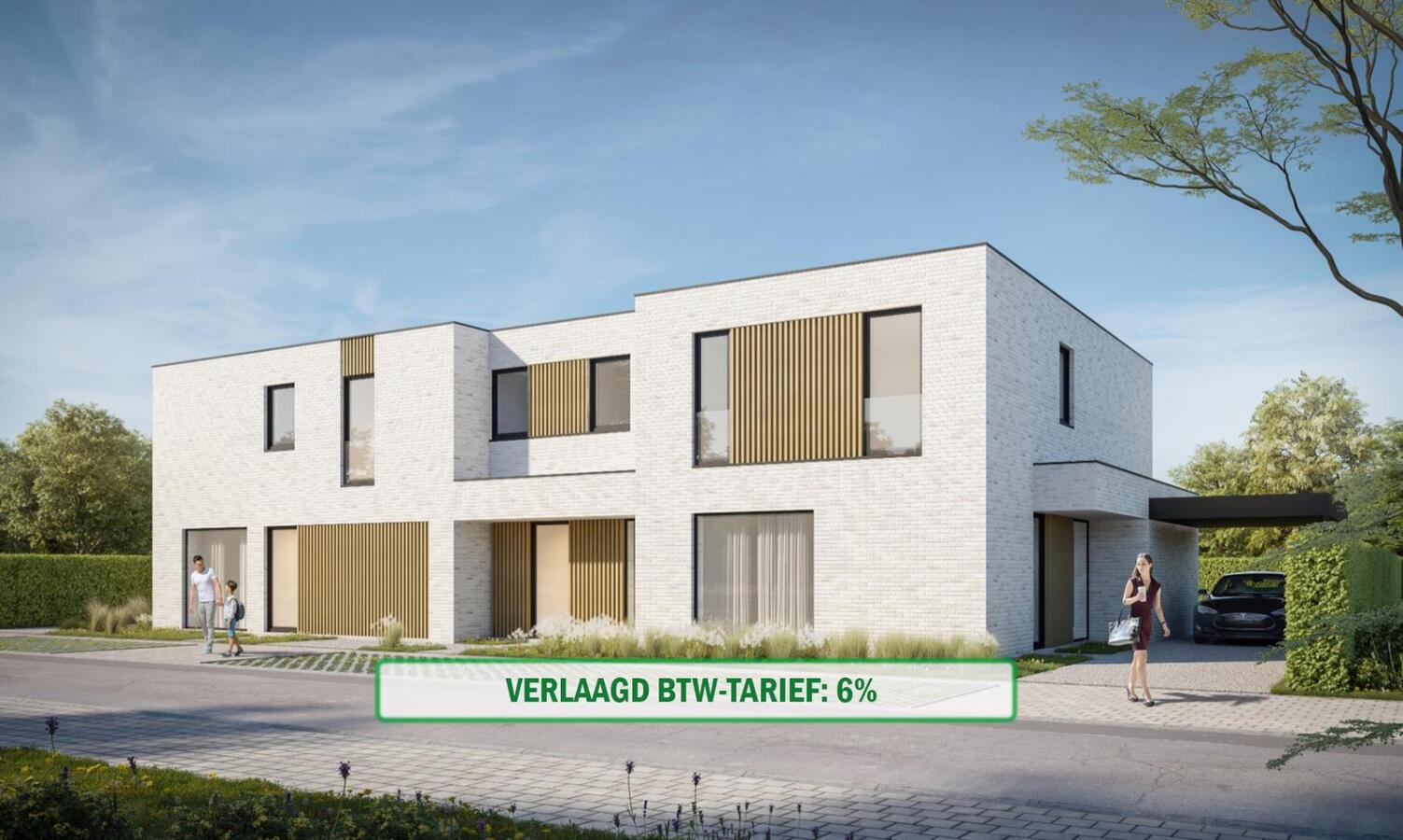 Half-open nieuwbouwwoning met 3 slaapkamers en tuin te Ichtegem 