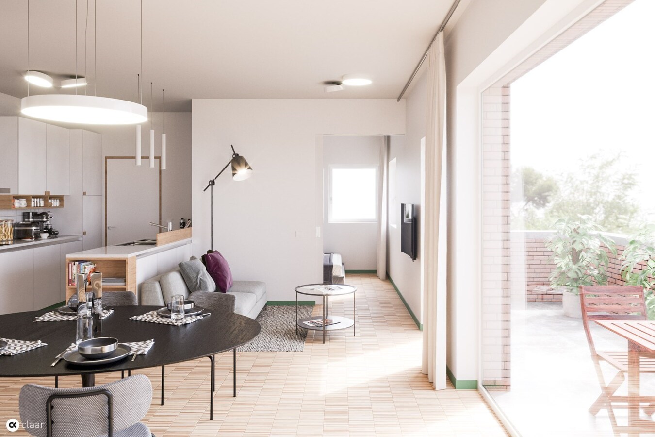 StJorisWinge - nieuwbouw apt 91 m2 met 2 slks + terras 