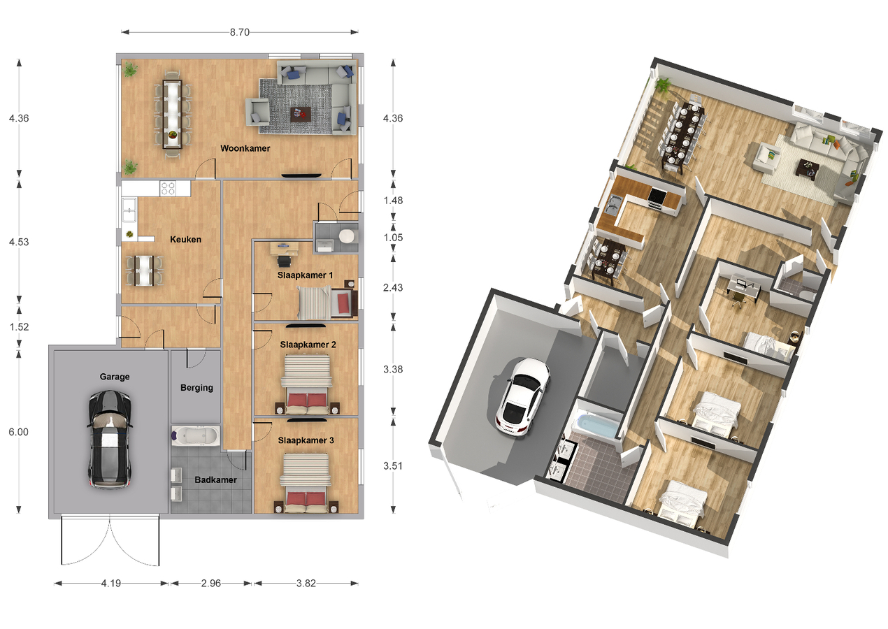 Op te frissen bungalow op toplocatie met 3 slaapkamers! 