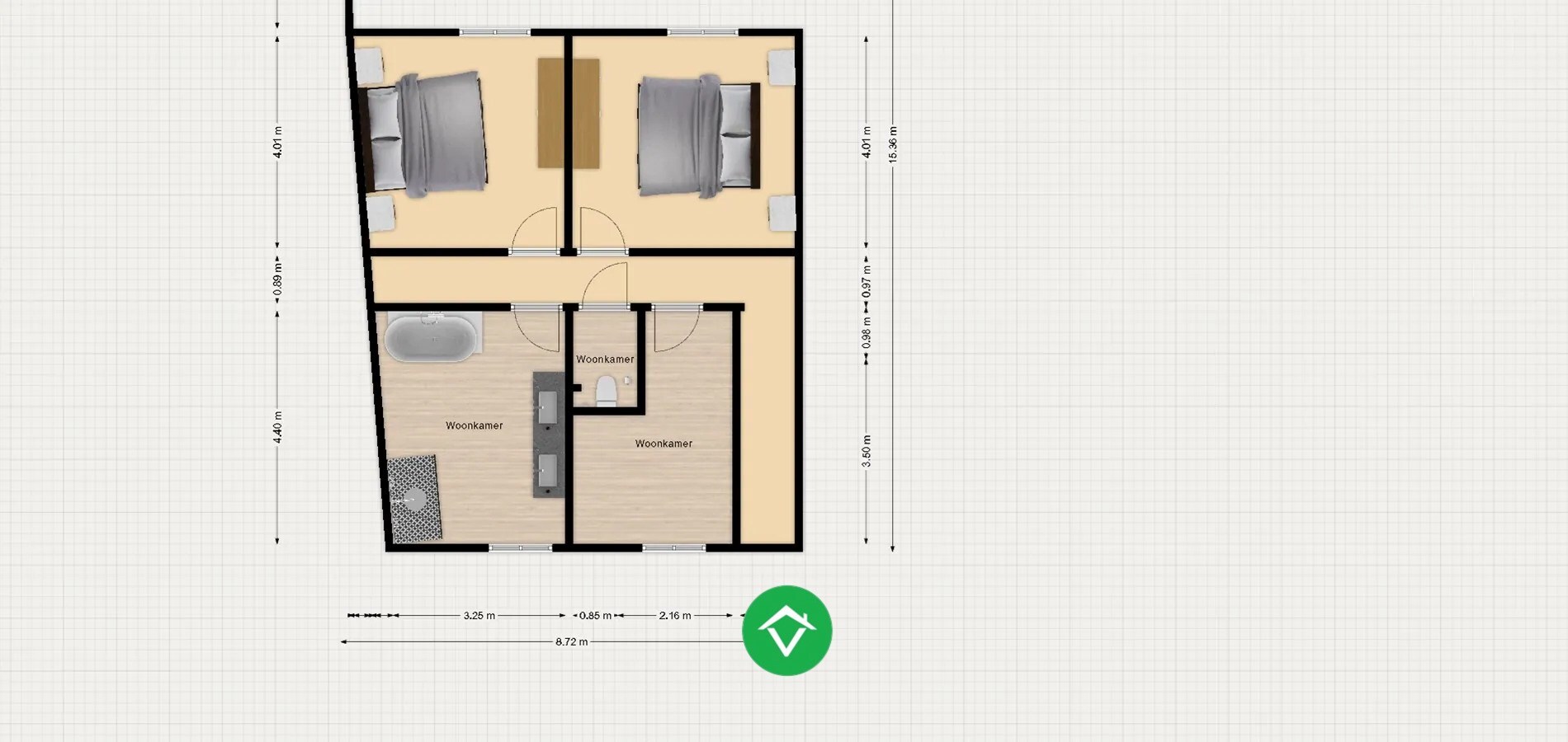 bouwgrond voor halfopen bebouwing centrum Koekelare 