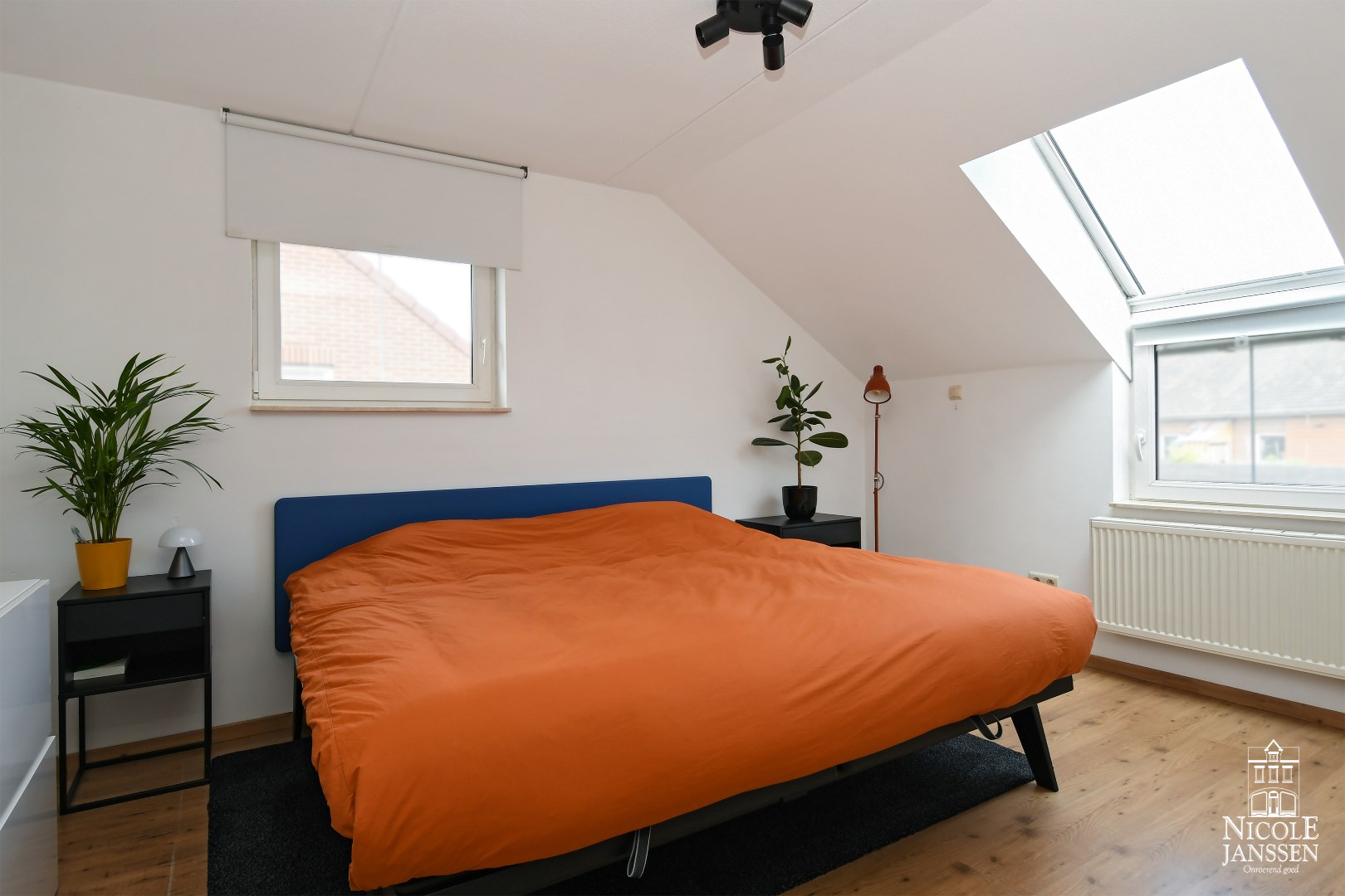 Grote slaapkamer met laminaatvloer