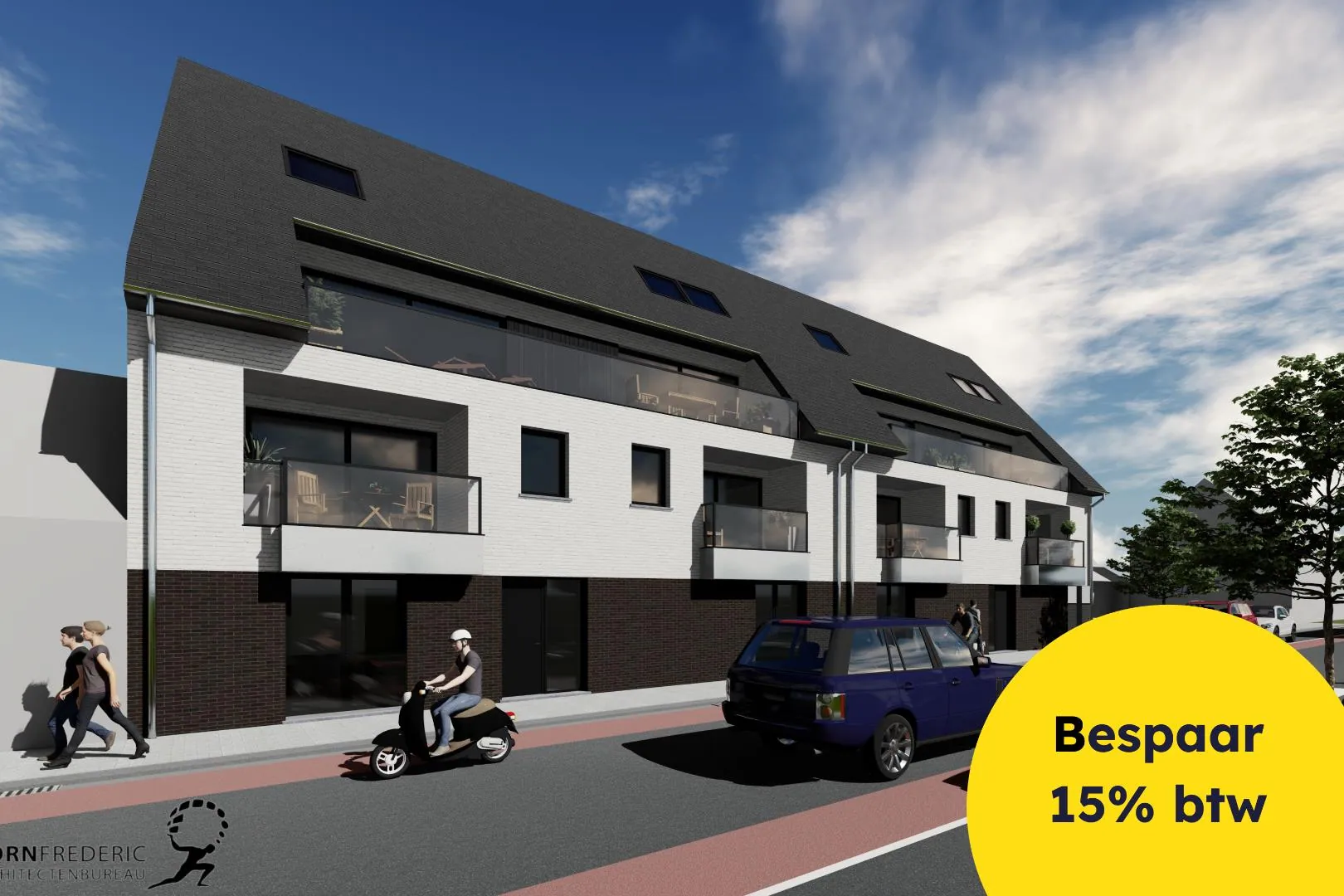 2-slaapkamer Appartement gelegen op de eerste verdieping met ruim terras in nieuw project te Eernegem
