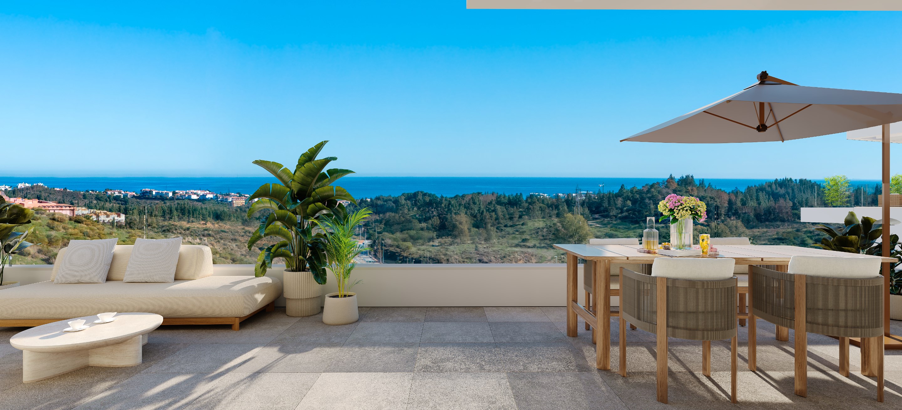 Balance, complexe moderne avec 75 appartements dans le magnifique Mijas. Profitez de vues sur la mer et la montagne et profitez des espaces communs, parfaits pour la d&#233;tente, le sport et le bien-&#234;tre. 