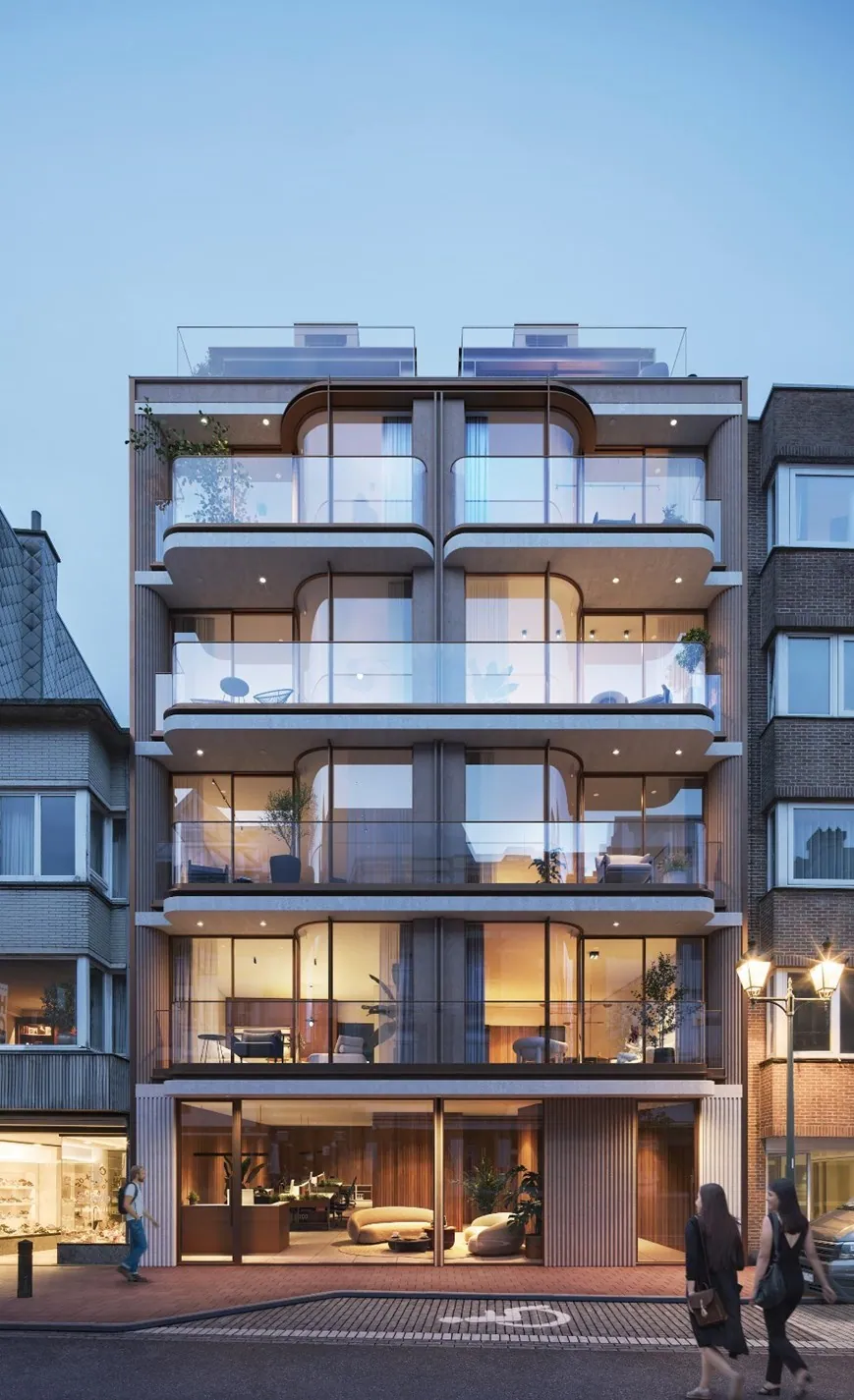 Ruim nieuwbouw appartement met 2 slaapkamers en zonneterras gelegen  op de Lippenslaan in hartje van Knokke.