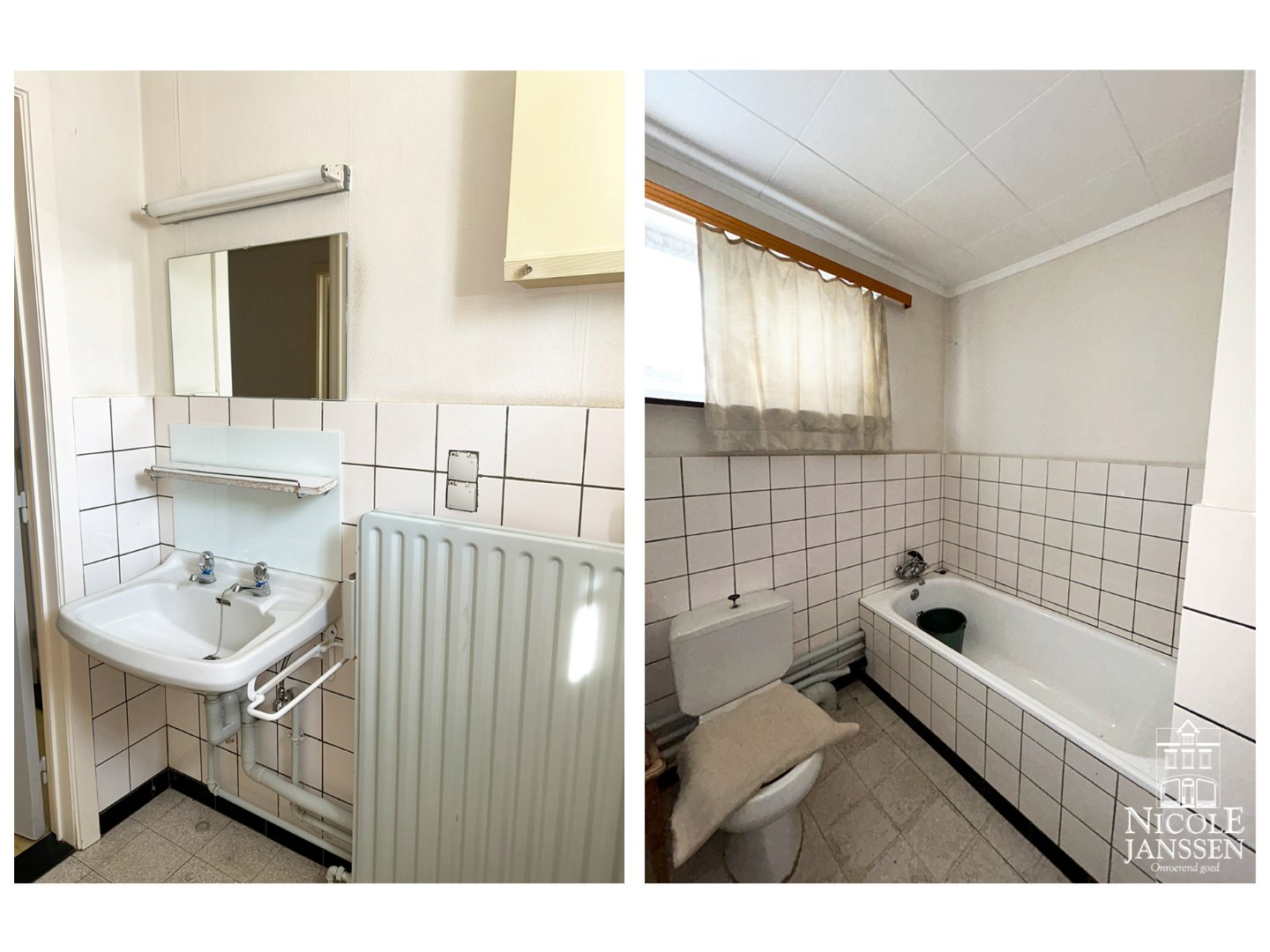 Badkamer met ligbad, toilet en wastafel