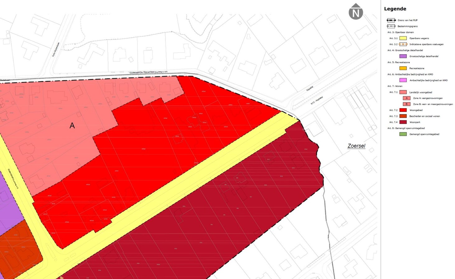 Projectgrond op een perceel van 2.579 m&#178; met 24 meter straatbreedte. 