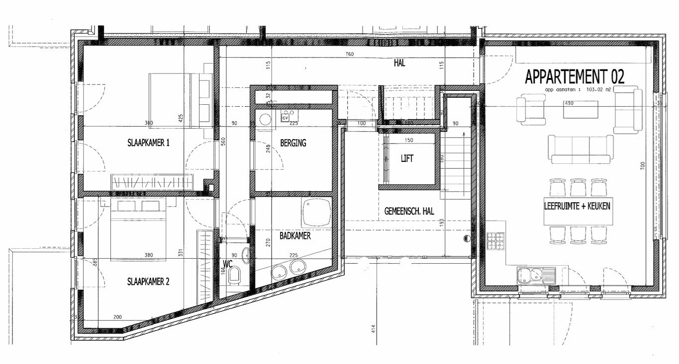Gelijkvloers appartement met 2 slaapkamers en tuin 