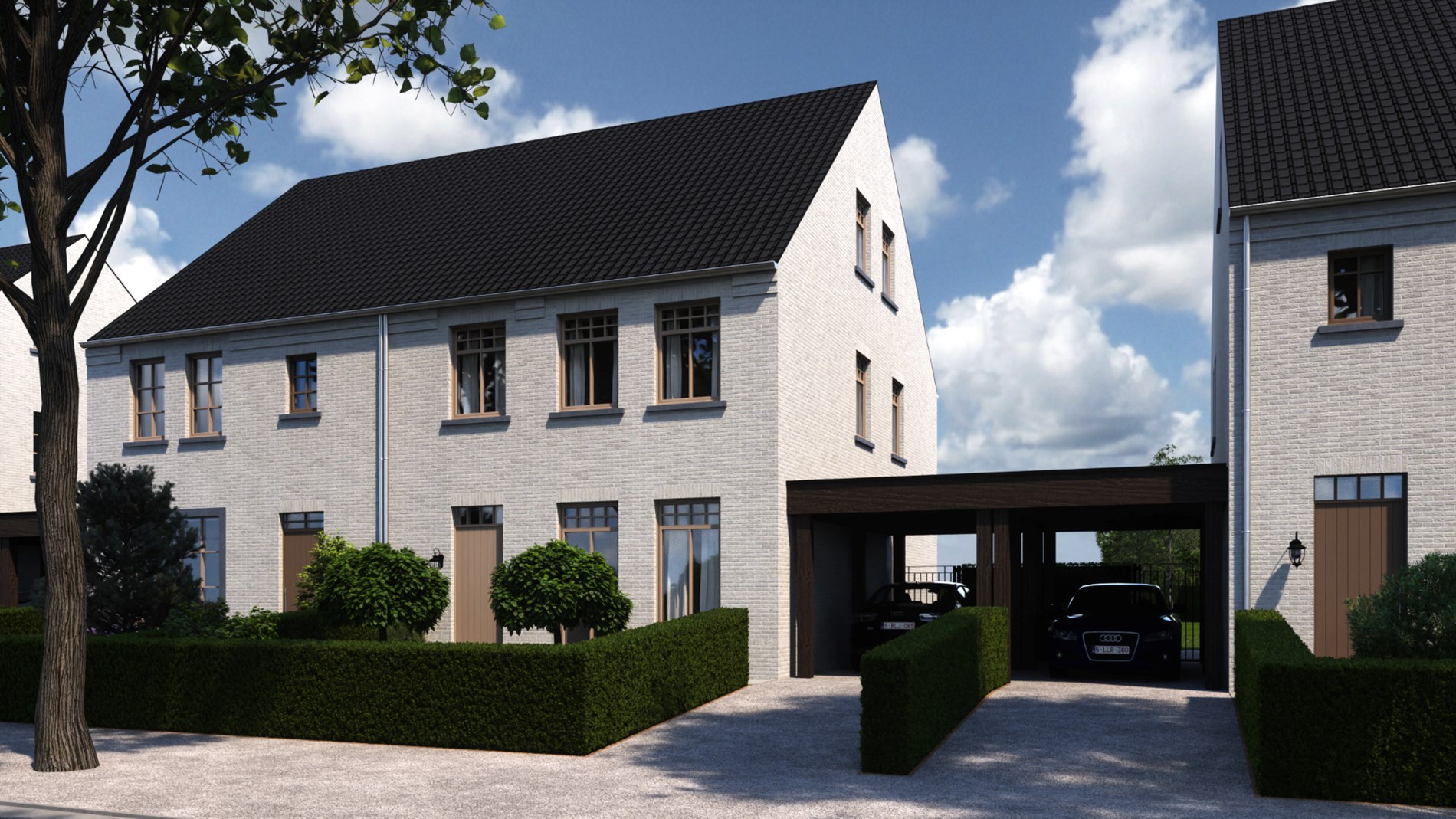 Vier nieuwbouwwoningen met 5 slaapkamers in Elen 