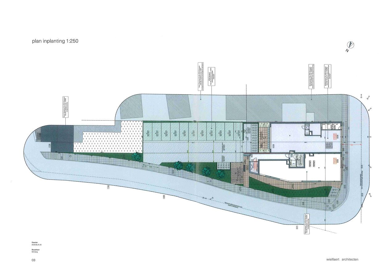 Bovengrondse parkeerplaats in nieuwbouwproject te Waregem 