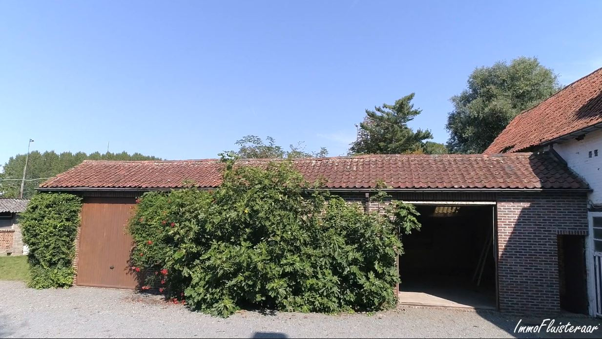 Striking property to renovate on approximately 3ha with outbuildings, football fields, meadows, pond and construction land for sale (Bavegem). 