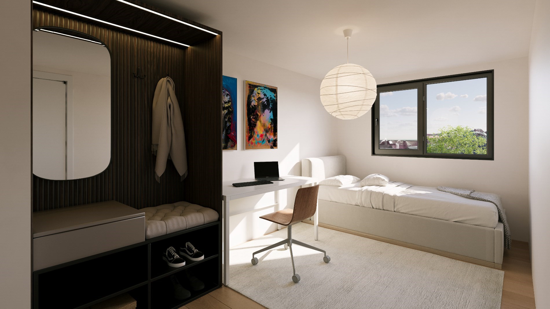 3 volledig gerenoveerde en gemeubelde studentenkamers met priv&#233;-sanitair in een kleinschalige residentie! 