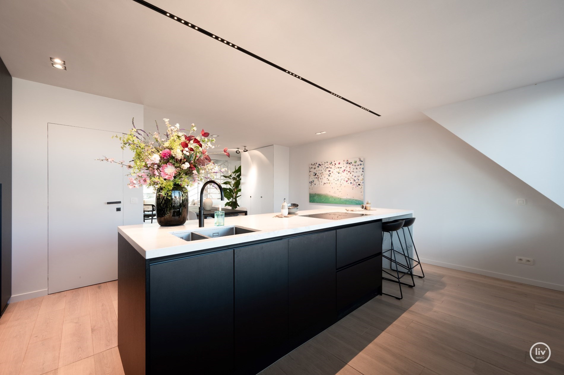 Merveilleux appartement en duplex r&#233;nov&#233;, spacieux, avec des vues panoramiques magnifiques et des terrasses &#224; proximit&#233; du Rubens. 