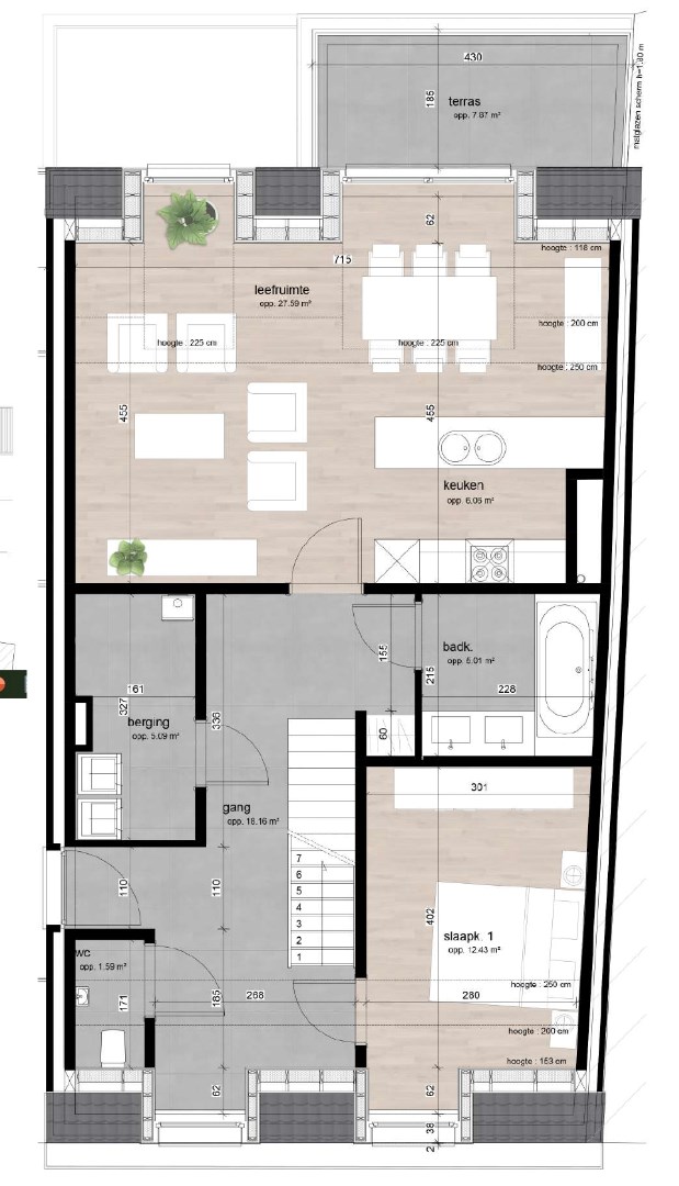 MODERN DUPLEX APPARTEMENT MET TERRAS 