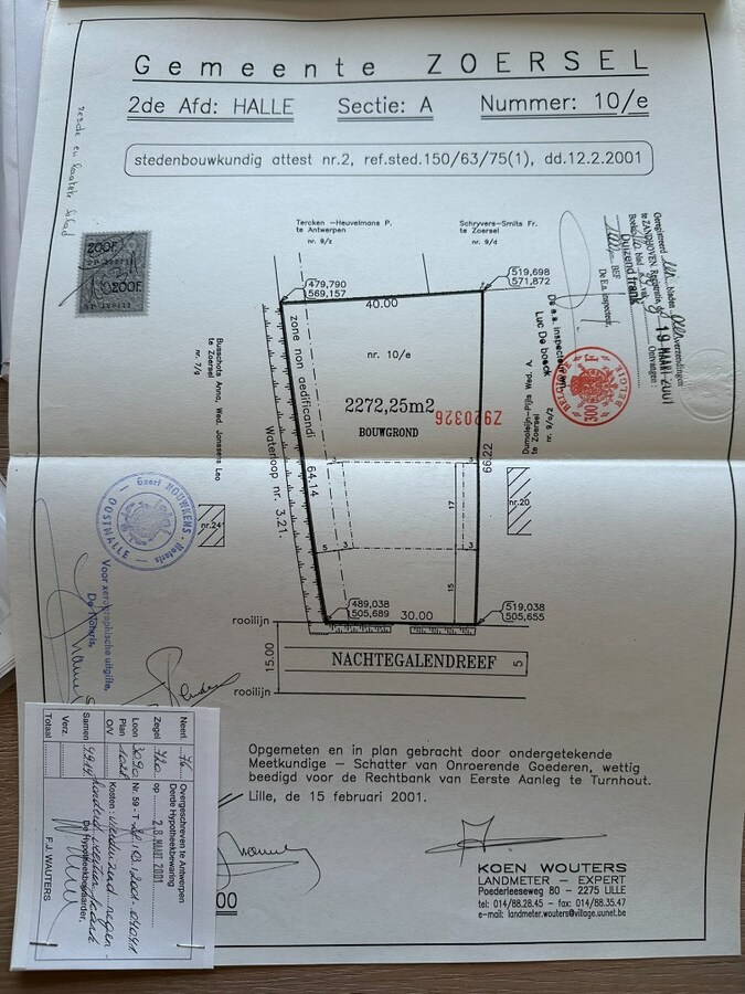 Prachtige bouwgrond van 2.272 m&#178; in wijk &quot;Den Drijhoek&quot; - te Zoersel- grens Schilde 
