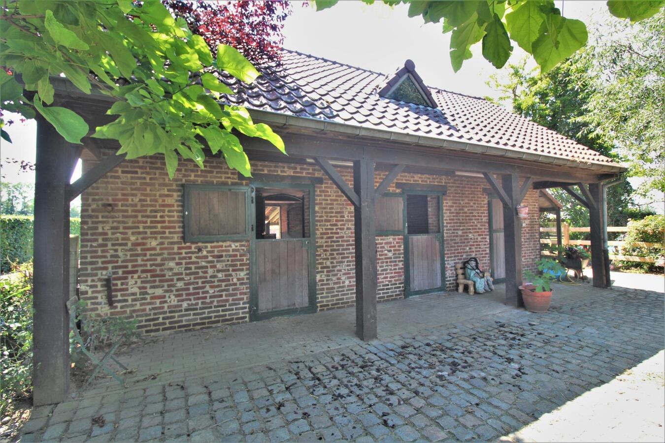 Charmante woning met stalgebouw, piste, zwembad en een omheind weiland op ca. 70a te Tielt-Winge (Vlaams-Brabant) 