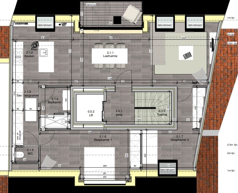 Appartement met 2 slaapkamers en terras 
