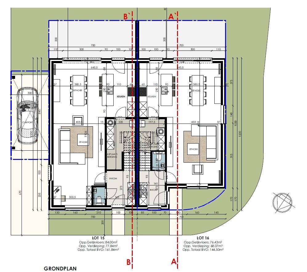 Half-open nieuwbouwwoning met 4 slaapkamers en tuin te Ichtegem 