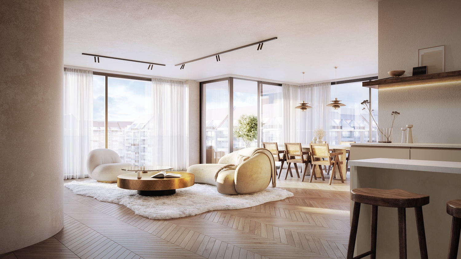 Appartement au coin sur l&#39;avenue Dumortier et Koninginnenlaan avec vue magnifique et terrasse ensoleil&#233; 