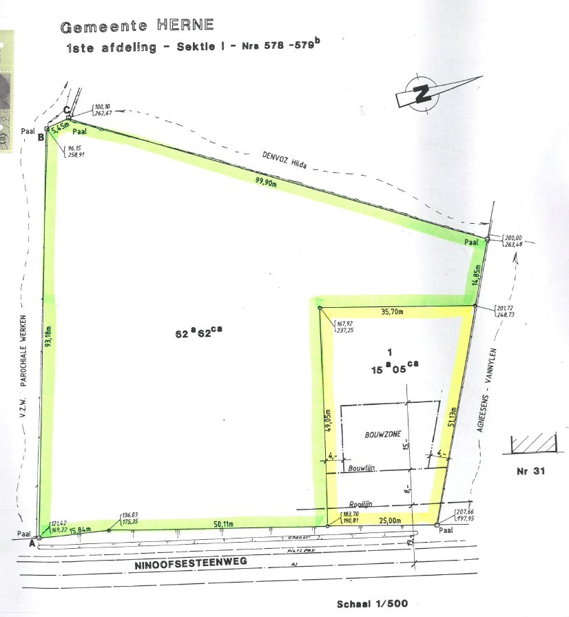 Bouwgrond OB +/- 15are en landbouwgrond +/- 62are 