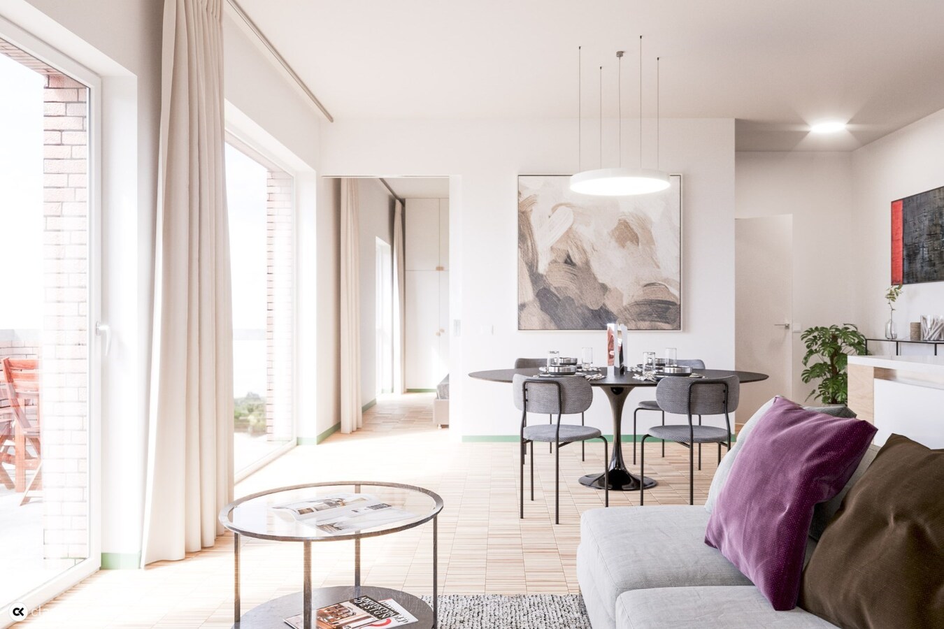 StJorisWinge - nieuwbouw apt 91 m2 met 2 slks + terras 