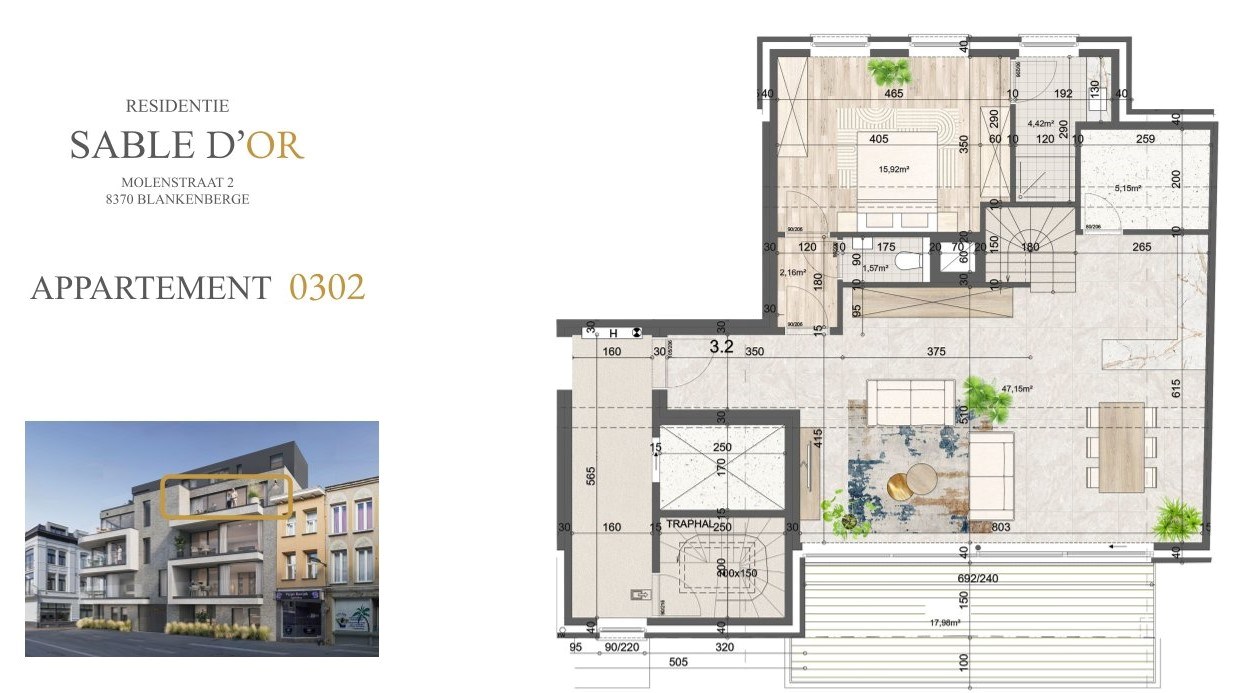 Residentie SABLE D&#39;OR: een duurzaam duplex appartement, vlakbij het strand 