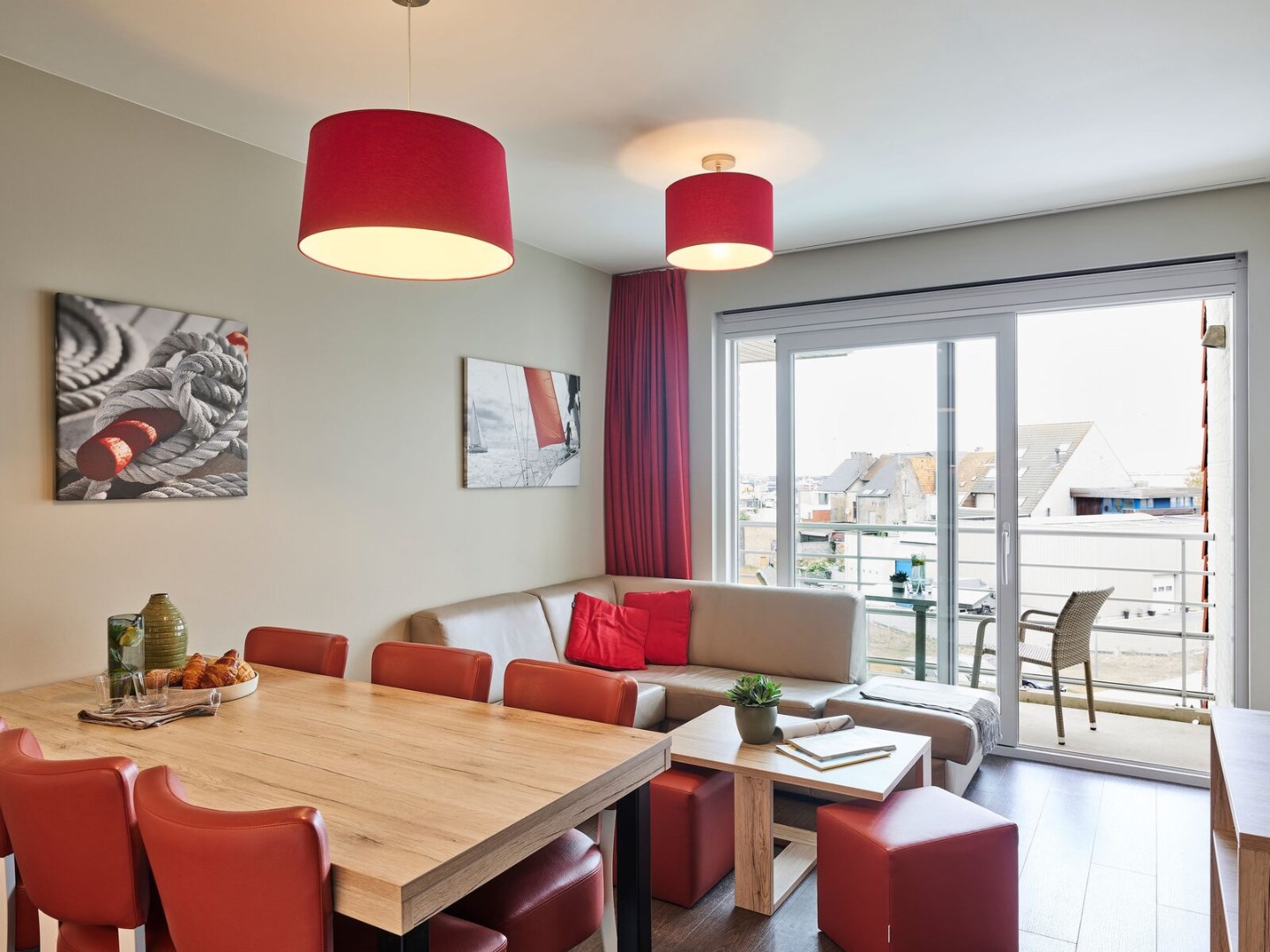 Business flat met 2 aparte slaapkamers en slaaphoek in Holiday Suites Zeebrugge (6p) 