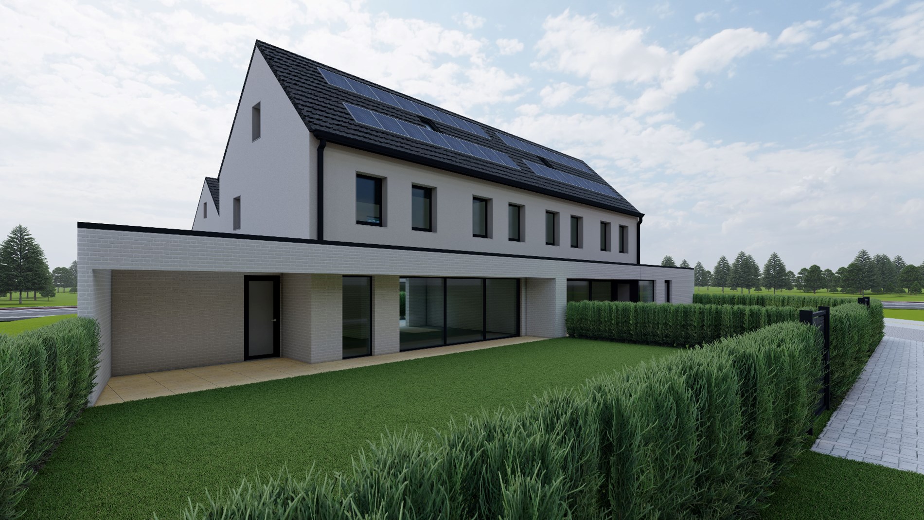 Project bestaande uit 4 energieneutrale woningen op TOP-ligging in Geel 