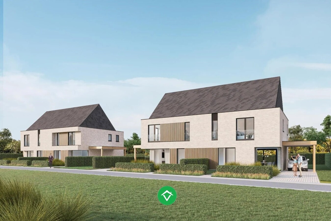 Half-open nieuwbouwwoning met 4 slaapkamers en tuin te Ichtegem 