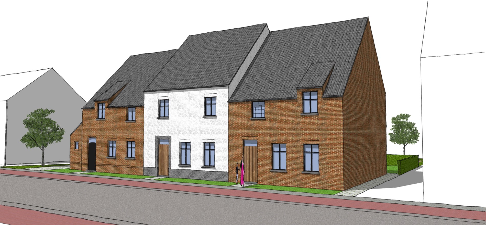 Nieuwbouwproject van 3 woningen gelegen in het centrum van Meerhout. 
