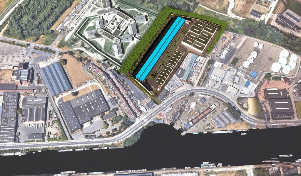Nieuwbouw magazijn met kantoor te koop aan de Voorhaven in Gent