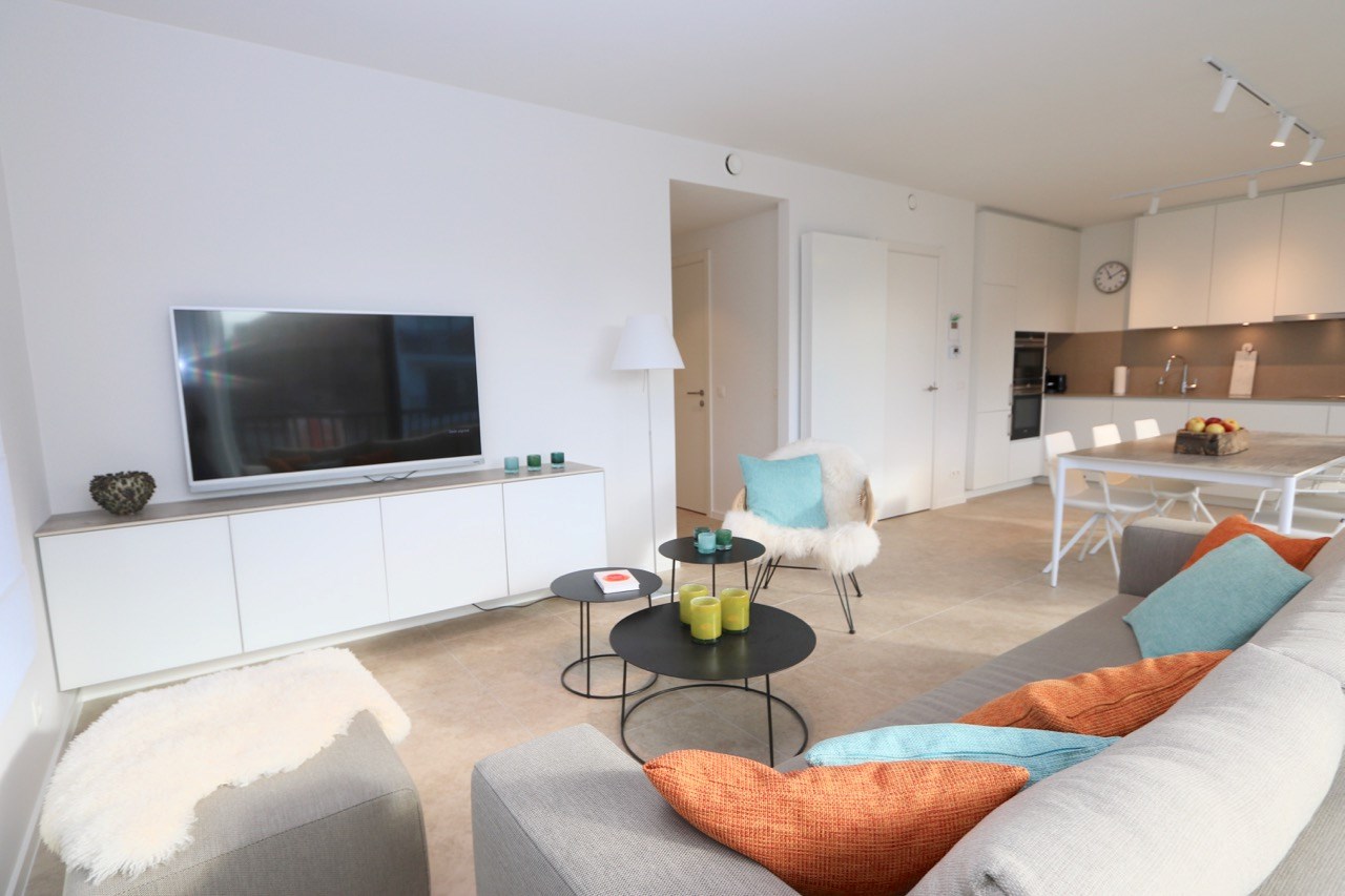 GEMEUBELD - Duinenwater - Gezellige appartement met 1 slaapkamers en groot terras, nabij Lakeside en de nieuwe Golf van Knokke. 