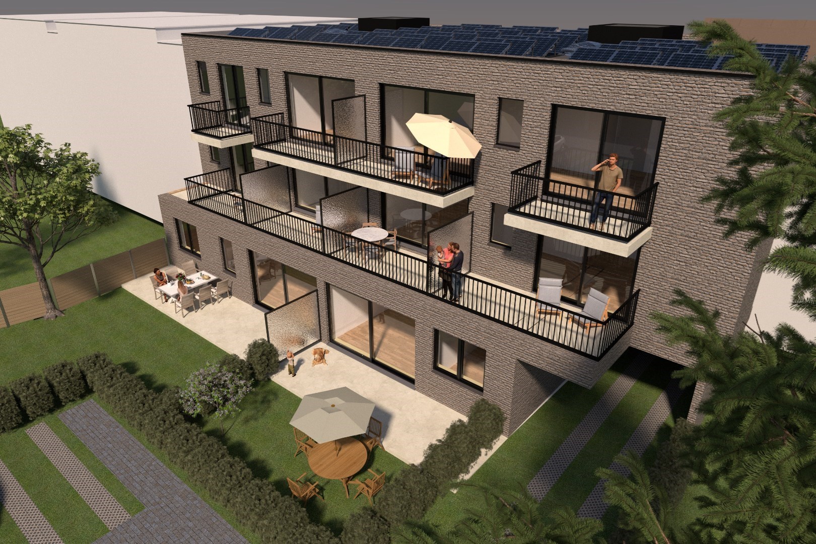 Modern 1-slaapkamer appartement met terras op het 1ste verdiep in residentie Victor 
