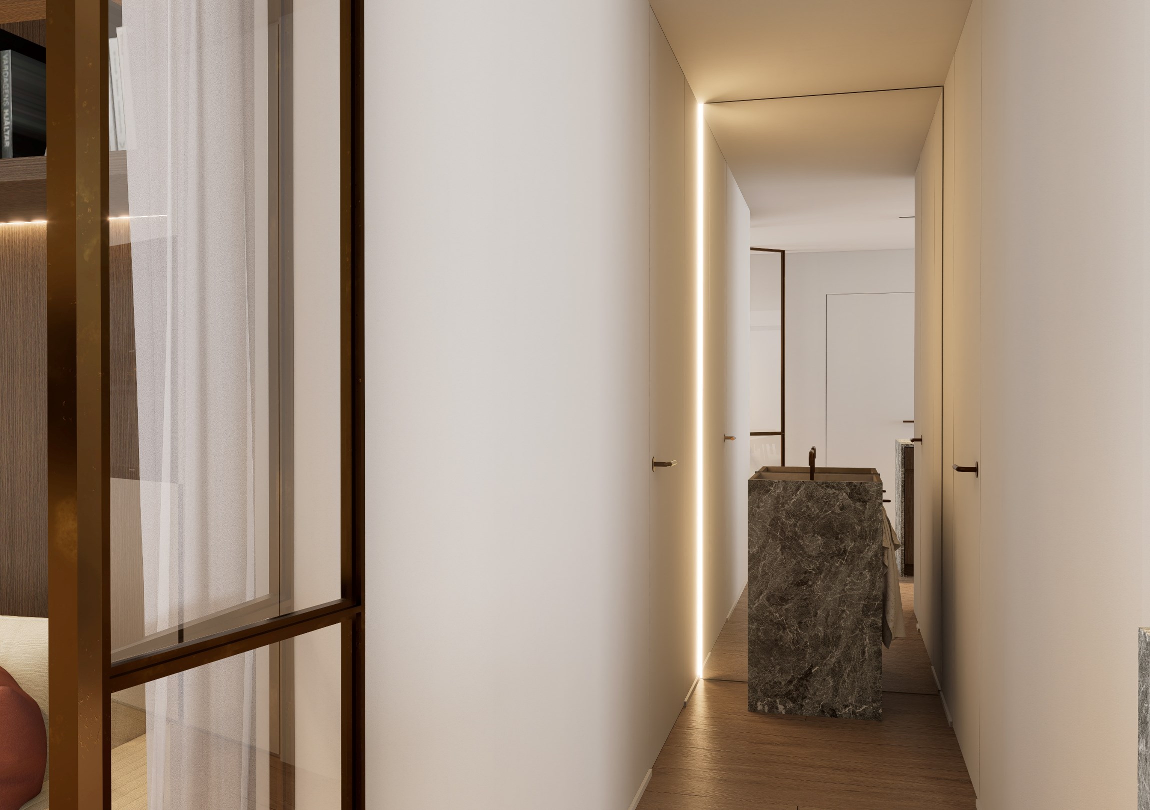 Uniek penthouse-appartement voorzien van gigantische terrassen aan de voorzijde en achterzijde (Mog. tot aankoop van een inpandige garage). 