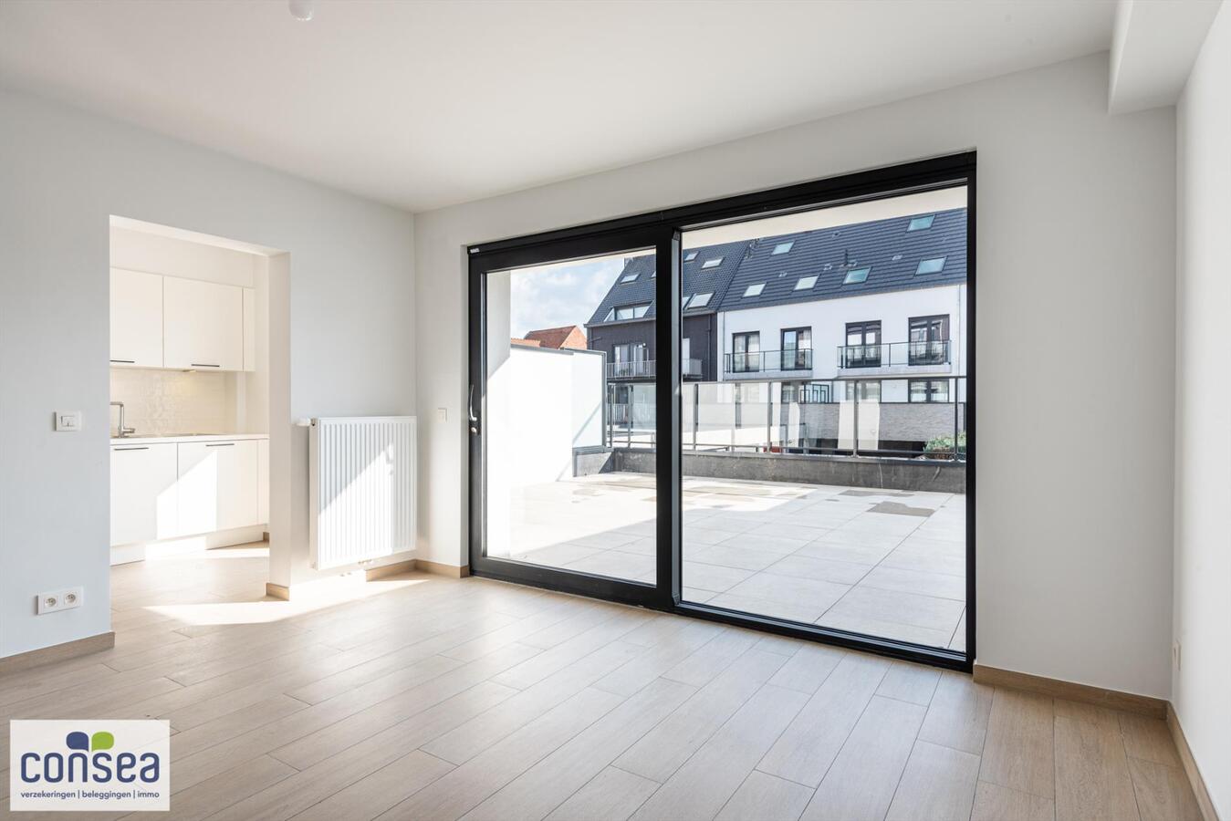 Lichtrijk appartement in het centrum van Maldegem met een terras van maar liefst 36m&#178; 