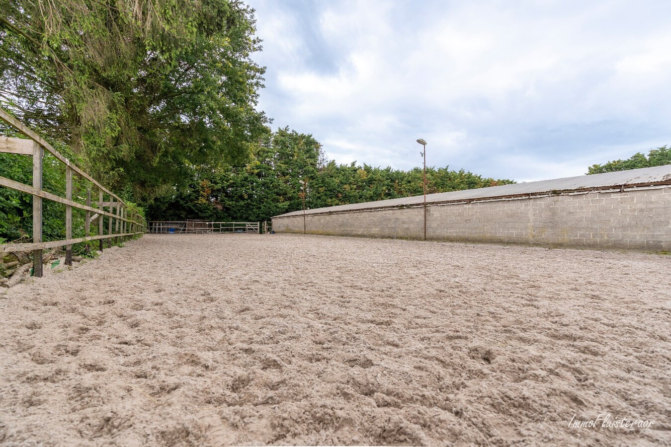 Paardenaccommodatie met 46 stallen, buitenpiste en hangaar op ca. 55 are te Linkhout (Lummen) 