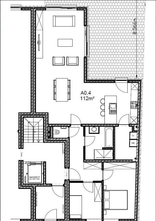 Recent 2 slaapkamer appartement met garage en tuin! 