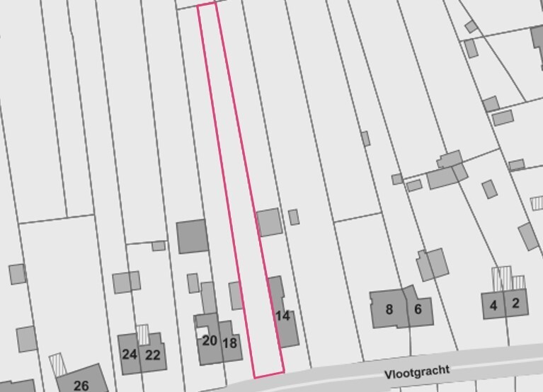 Rustig gelegen bouwgrond met toegang via achterzijde van 1310 m&#178; 